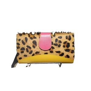 NWT Mari Hair-on-Hide Leopard Print Wallet
